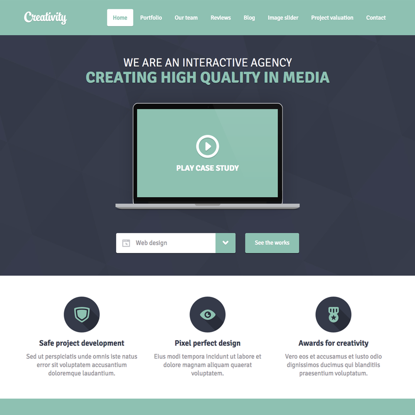Free Minimal Creativity Responsive Website Template