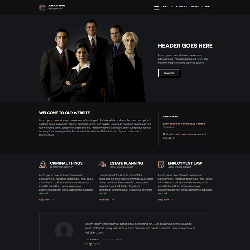 Free Law Firm Responsive Website Template