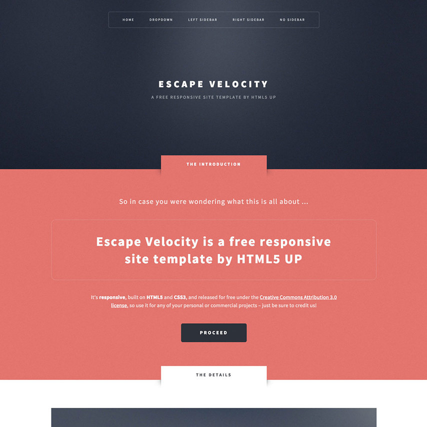 Escape Velocity Free Responsive Template