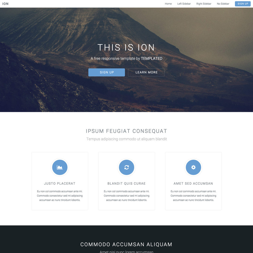 Classic Ion Free Responsive Template