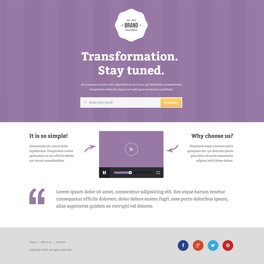 Classic Brand Free Responsive Website Template Classic Brand Free Responsive Website Template