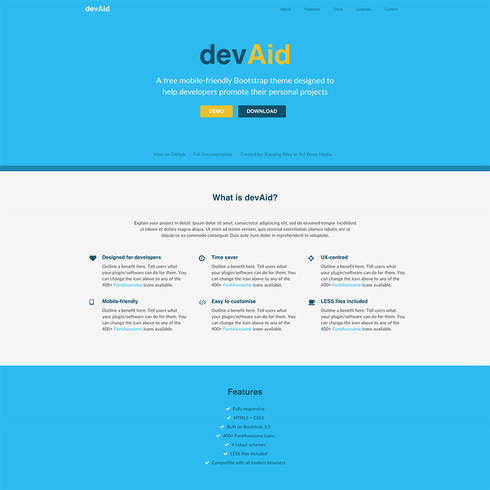 DevAid Free Responsive Bootstrap Template DevAid Free Responsive Bootstrap Template